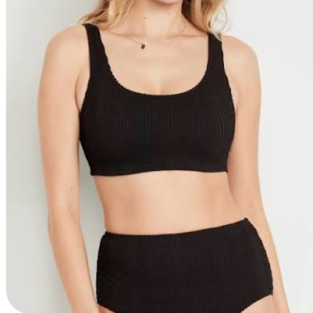 Women's Black Ribbed Set